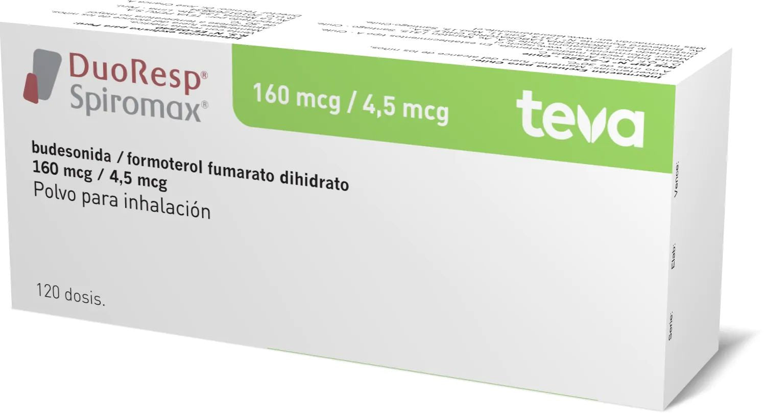 DuoResp Spiromax 160 mcg / 4,5 mcg Polvo para inhalación x 120 dosis LAB. CHILE